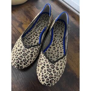 Rothy's The Round Toe Leopard Print Slip On Ballet Flats Retired Sz 8.5